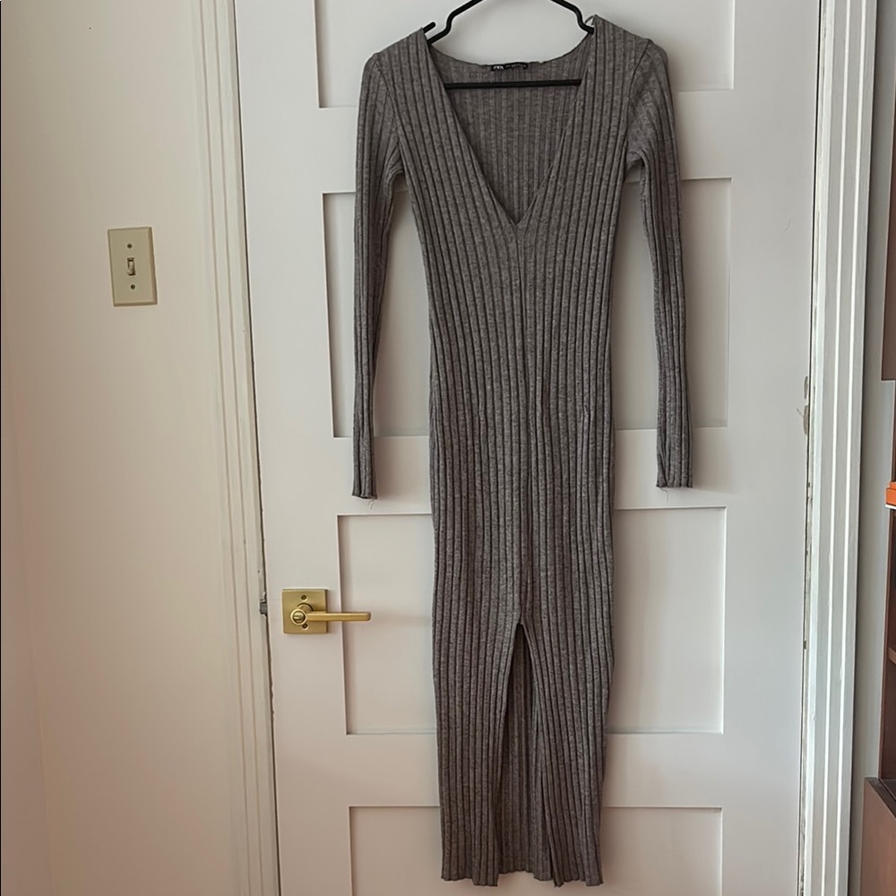 Zara Knit Maxi Dress with Middle Slit